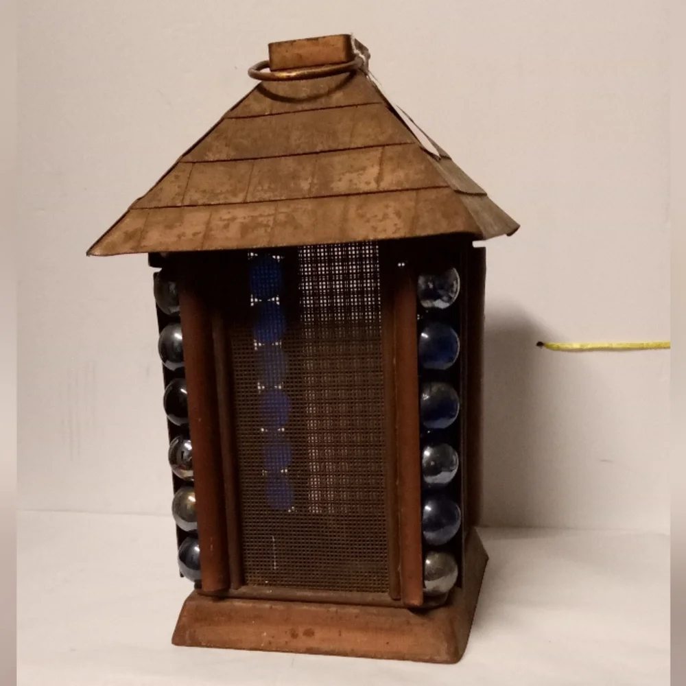 RARE Japanese Architecture Lantern Candlelight Tealight Holder Heavy Metal 9.5